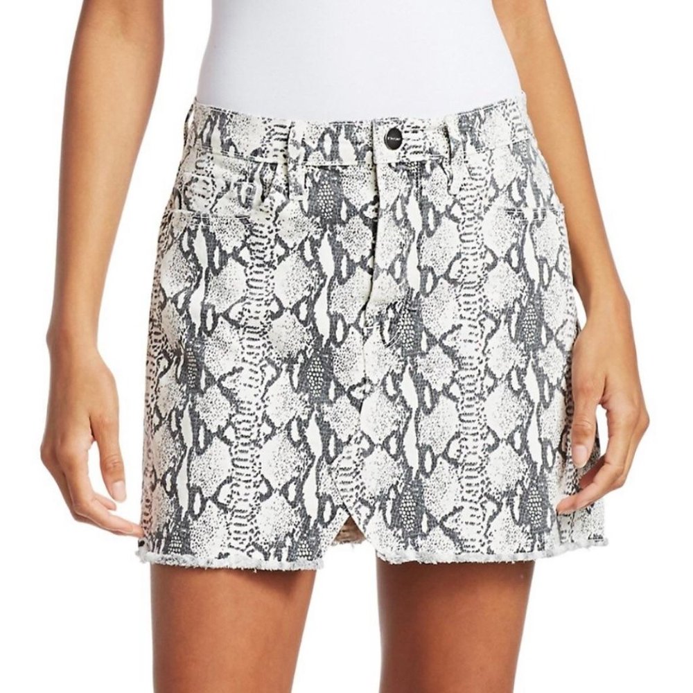 Frame Denim Python Print Mini Skirt, 24